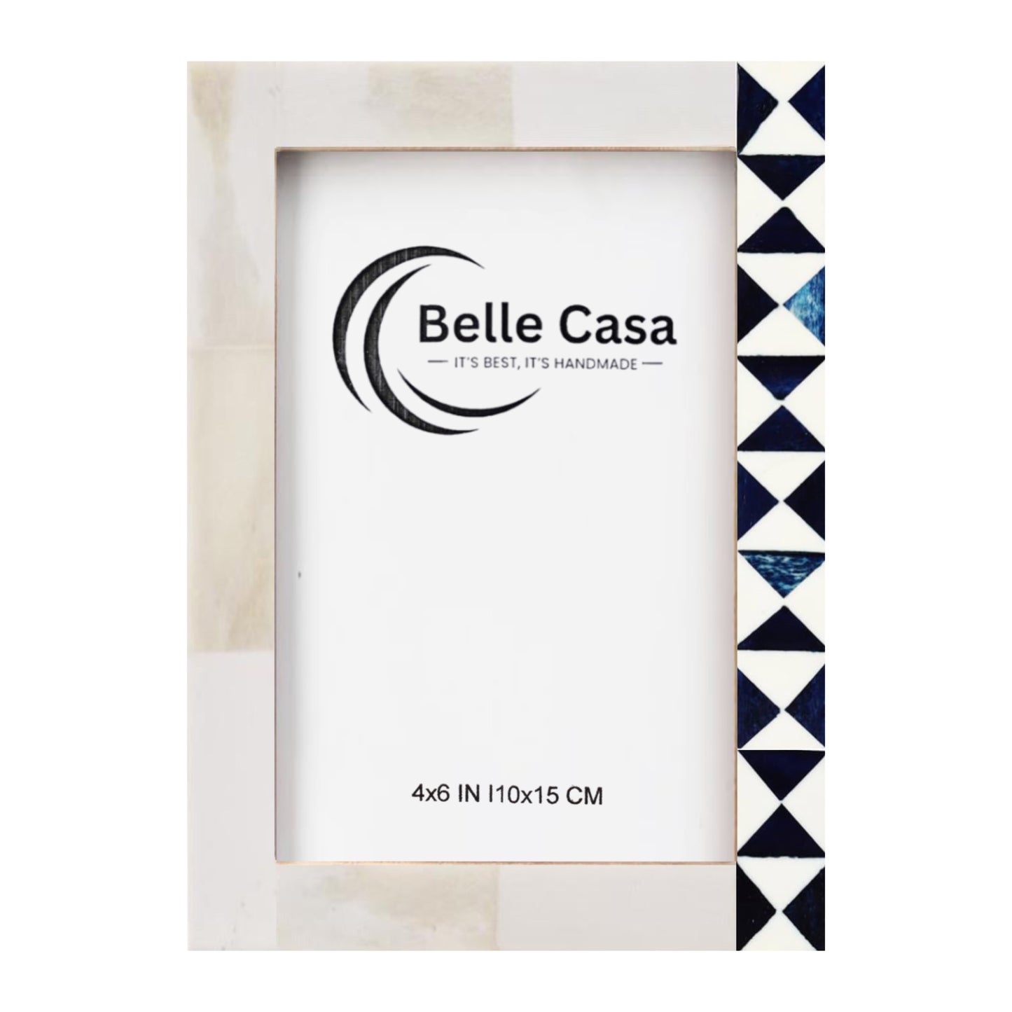 Picture Frames Moroccan Pattern Bone Inlay Photo Frame – Blue (4x6 inches)